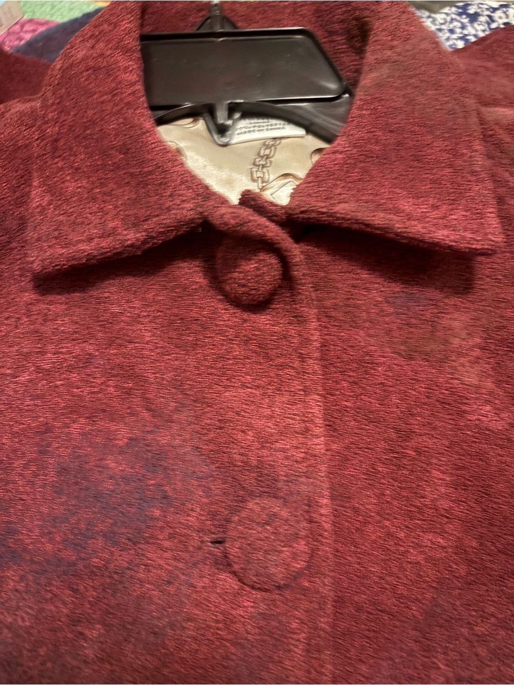 Preston & York Rust Button-Front Cape - Picture 4 of 5